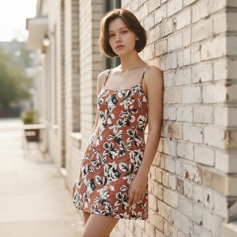 Free People Floral Print Mini Dress
